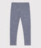Unisex Pinstriped Wool/Cotton Leggings MEDIEVAL blue/MARSHMALLOW white