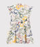 Girls' sleeveless printed poplin dress MARSHMALLOW white/MULTICO white