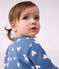 Babies' heart-print fleece pyjamas blue/white