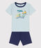 Boys' Explorer Themed Short Cotton Pyjamas CHALOUPE blue/MULTICO white