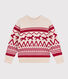 Children's patterned wool and cotton jumper
