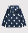 Girls' Recycled Polyester Mid-Length Windbreaker MEDIEVAL blue/MARSHMALLOW white