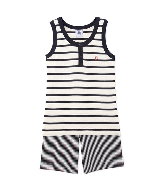 Pyjacourt garçon rayé COQUILLE beige/SMOKING blue
