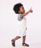 Babies' short-legged plain cotton dungarees ECUME white