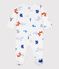 Babies' printed brushed fleece dog print pyjama suit MARSHMALLOW white/MULTICO white