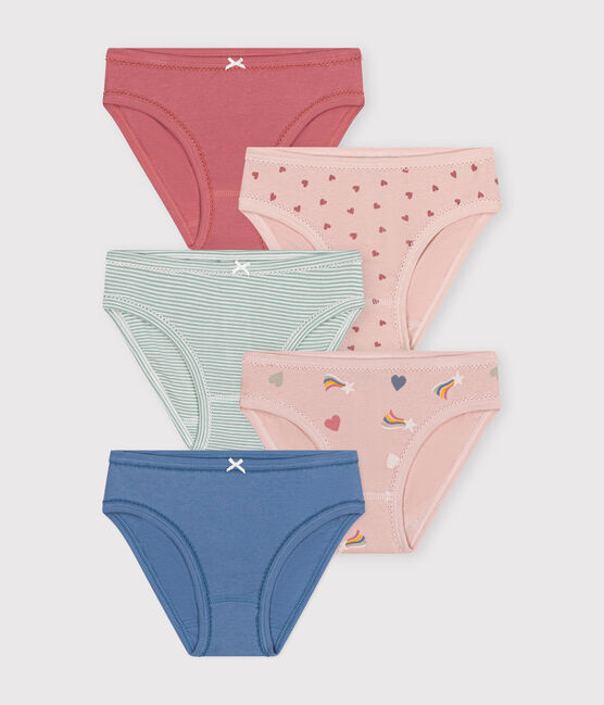 Children's heart-patterned cotton pants - 5-pack variante 1