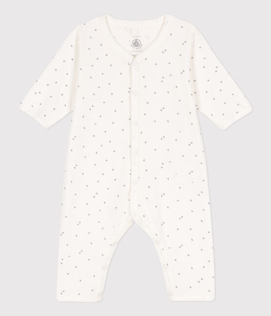 Starry Cotton sleepsuit MARSHMALLOW white/GRIS grey