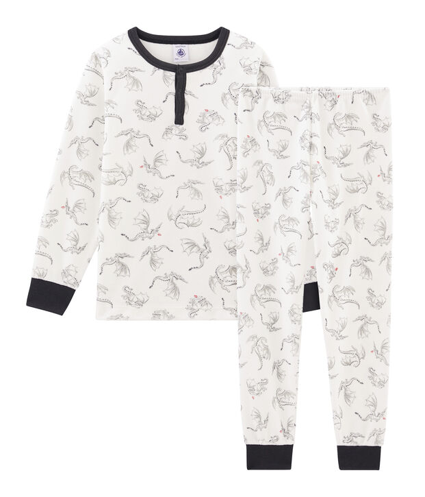 Boys' Velour Pyjamas white/multicolor