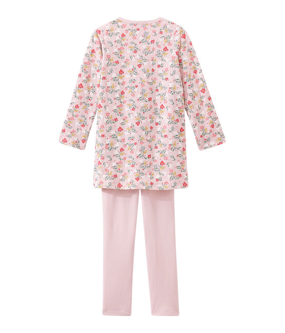 Little girl's nightgown JOLI pink/MULTICO white