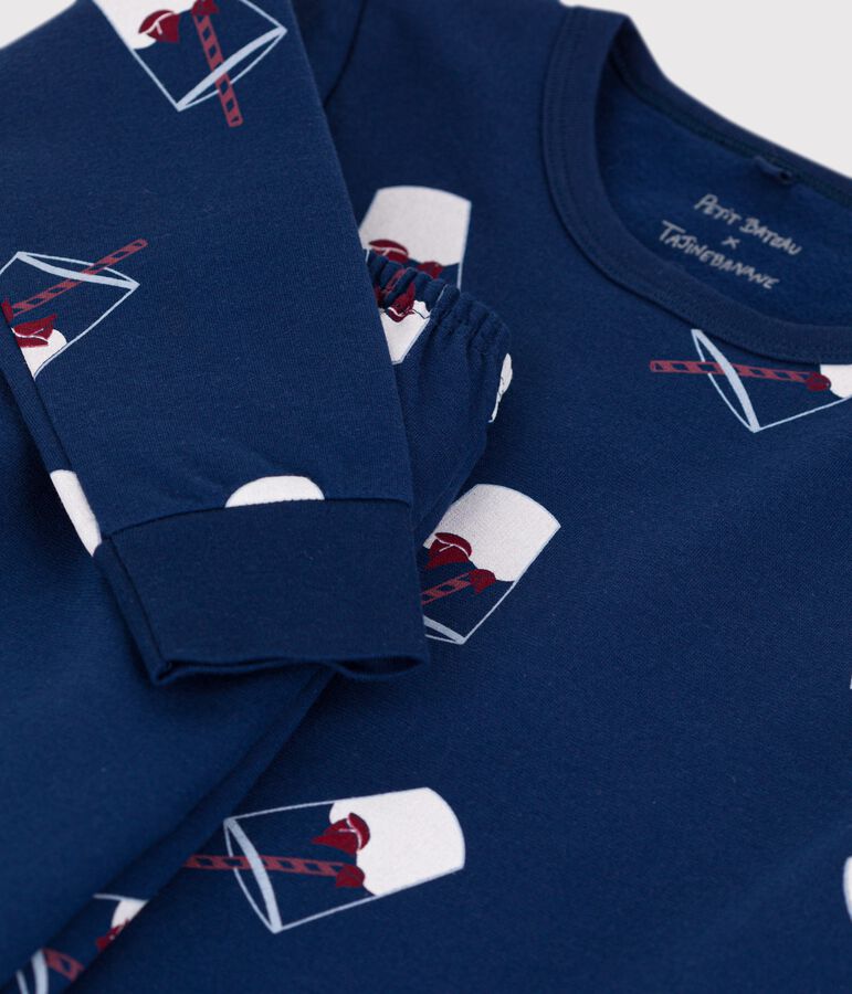 Children's Organic Cotton Pyjamas Tajinebanane x Petit Bateau blue/multicolor