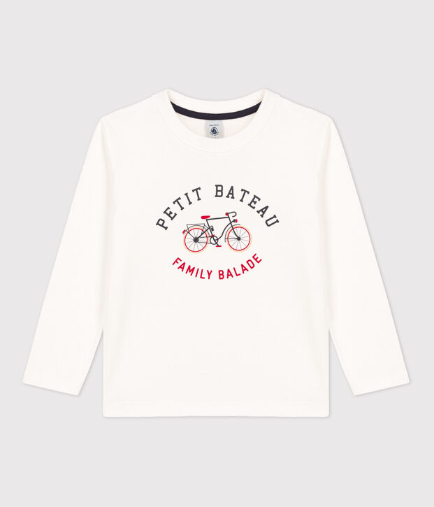 Boys' Long-Sleeved Cotton T-Shirt white