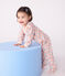 Babies' floral-print velour pyjamas MARSHMALLOW white/MULTICO white