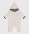 Babies' padded hooded cotton jumpsuit MONTELIMAR CHINE beige