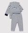 Babies' Organic Striped Clothing - 2-Piece Set MARSHMALLOW white/SMOKING blue