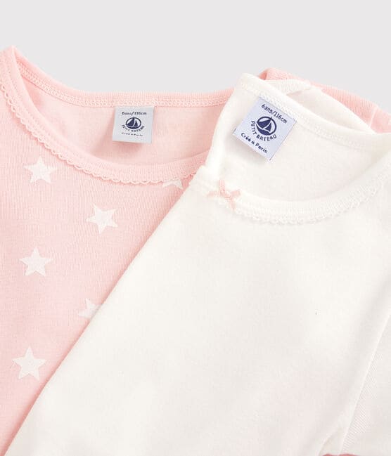 Girls' Star Print Long-Sleeved Cotton T-Shirts - 2-Pack variante 1