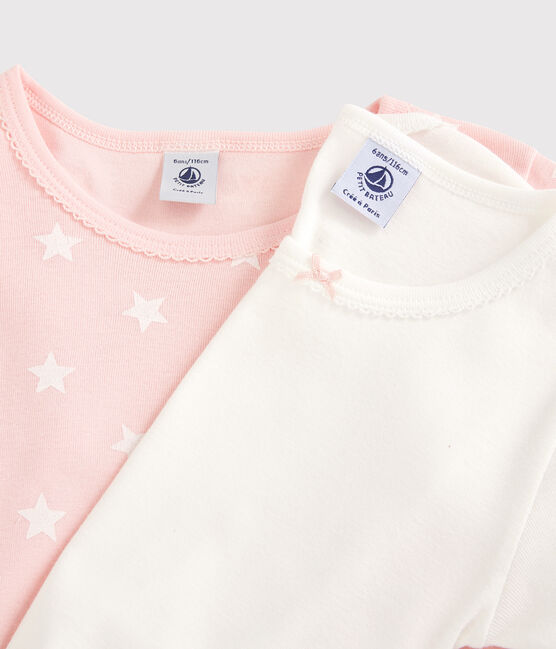 Girls' Star Print Long-Sleeved Cotton T-Shirts - 2-Pack variante 1