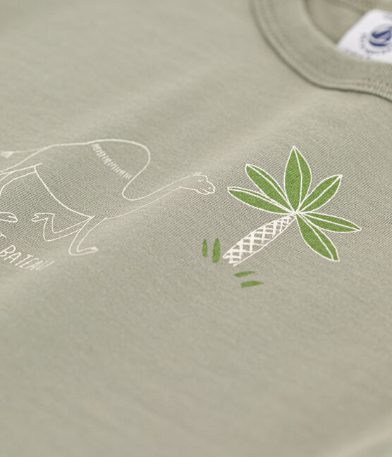 Babies' Short-Sleeved Jersey T-Shirt With Motif MARECAGE green