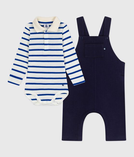 Babies' cotton gift set: dungarees and a body variante 1