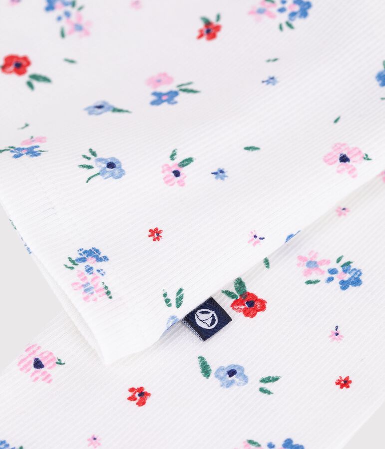 Children's floral print cotton cardigan MARSHMALLOW white/MULTICO white