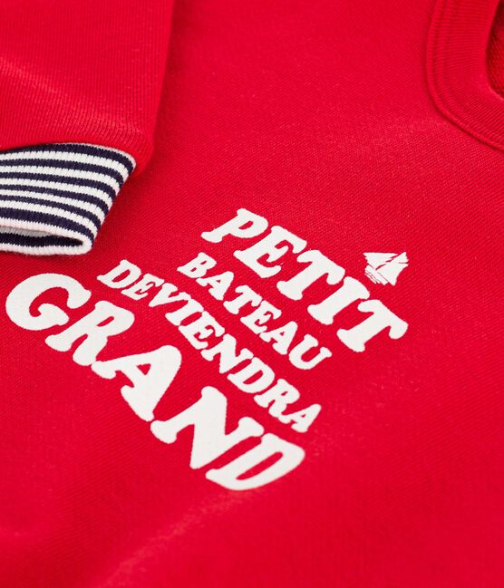Babies' patterned cotton sweatshirt POMPEI red
