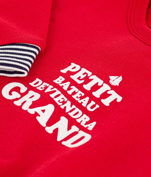 Babies' patterned cotton sweatshirt red