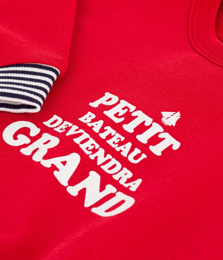 Babies' patterned cotton sweatshirt red