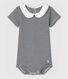 Baby Girls' Cotton Bodysuit with Peter Pan Collar