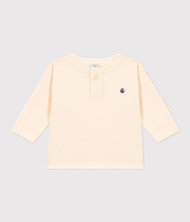 Babies' Long-Sleeved Jersey T-Shirt Ecru