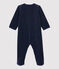 Babies' Navy Velour Sleepsuit blue