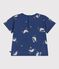 Babies' short-sleeved seagull-print cotton T-shirt CREPUSCULE /MULTICO