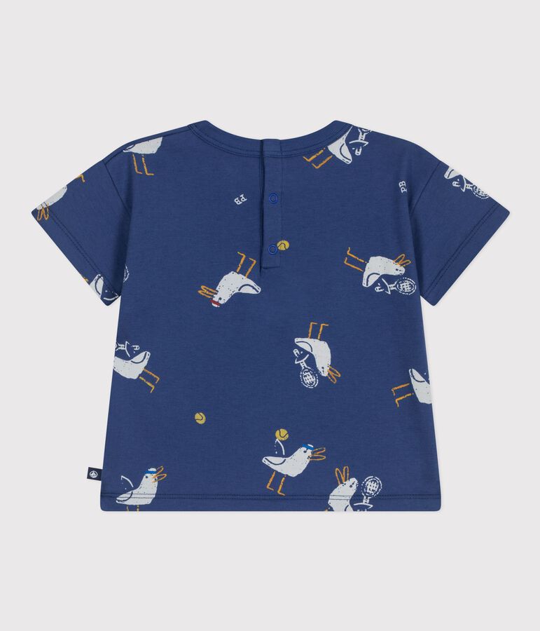 Babies' short-sleeved seagull-print cotton T-shirt CREPUSCULE /MULTICO