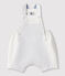 Baby boy's short linen dungarees MARSHMALLOW white