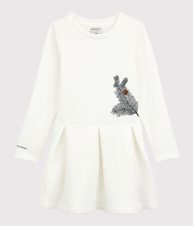 Petit Bateau x Deyrolle Girls' Dress MARSHMALLOW white