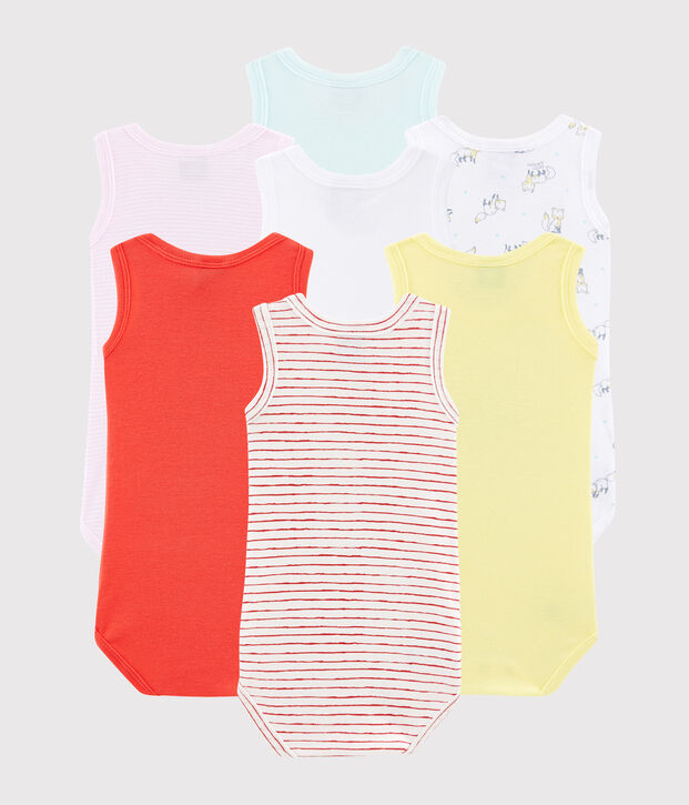 Baby boys' surprise collection of sleeveless bodysuits - 7-pack multicolor