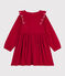 Children's long-sleeved plain corduroy dress TERKUIT red