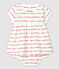 Baby Girls' Short-Sleeved Woven Pattern Organic Cotton Dress with Bloomers MARSHMALLOW white/TERKUIT red