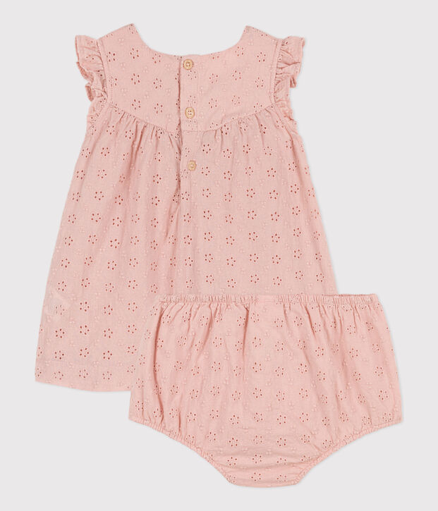 Babies' English embroidery Dress with Bloomers pink