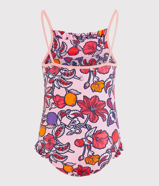 Girl's Eco-Friendly Swimsuit PATIENCE pink/MULTICO white