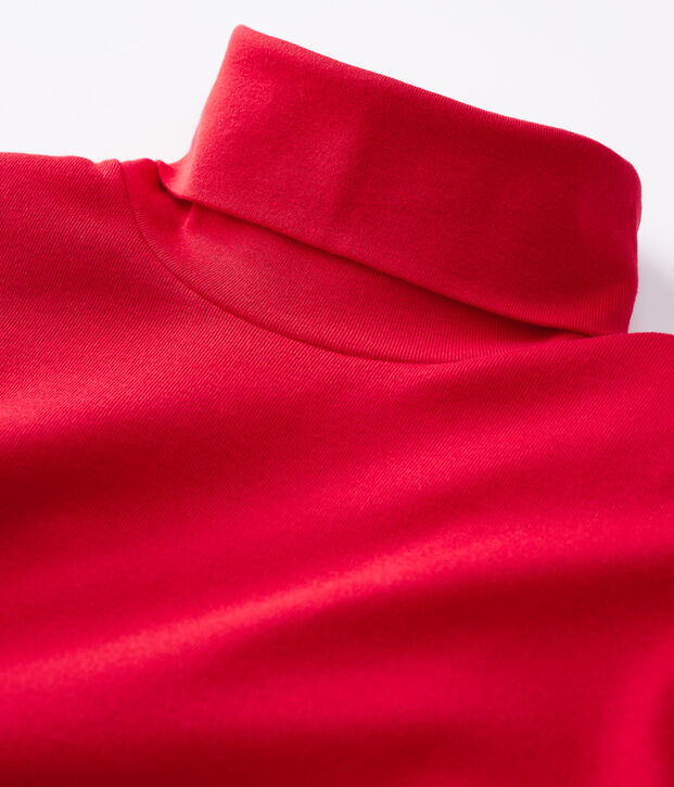 Women's Iconic Cotton Polo Neck red