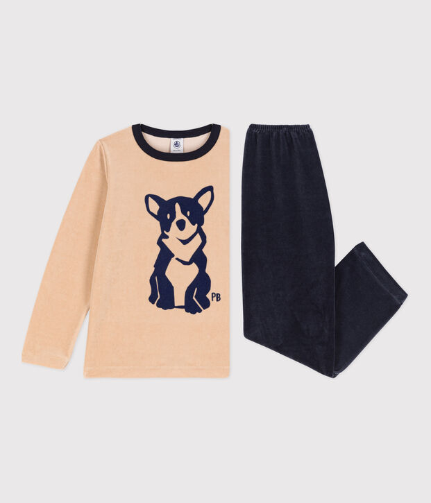 Boys' Velour Pyjamas beige/multicolor