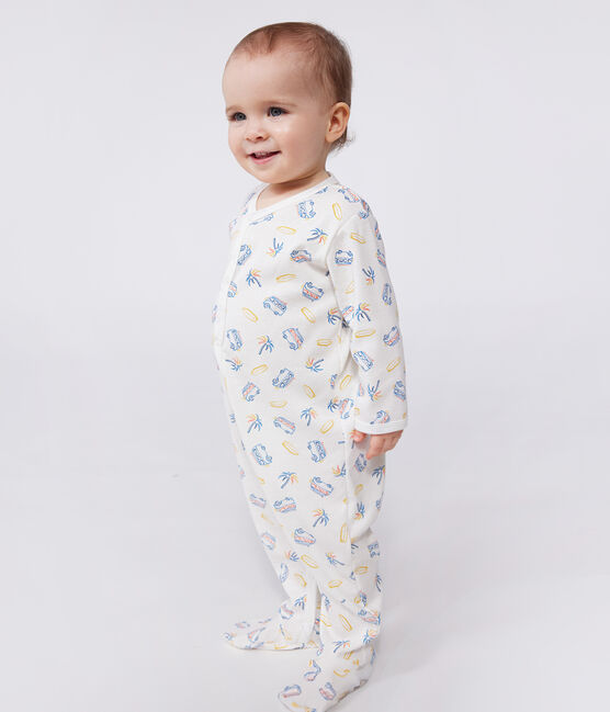 Babies' van design cotton pyjamas MARSHMALLOW white/MULTICO white