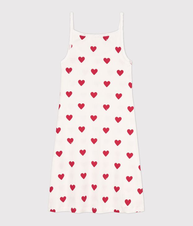 Women's cotton babydoll nightdress white/red