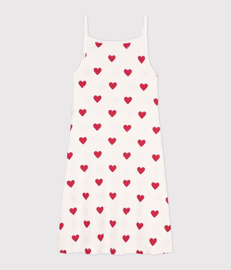 Women's cotton babydoll nightdress white/red