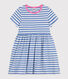Girls' Stripy Short-Sleeved Cotton Dress