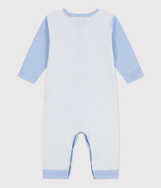 Footless Pinstriped Cotton Sleepsuit GOMME /MARSHMALLOW