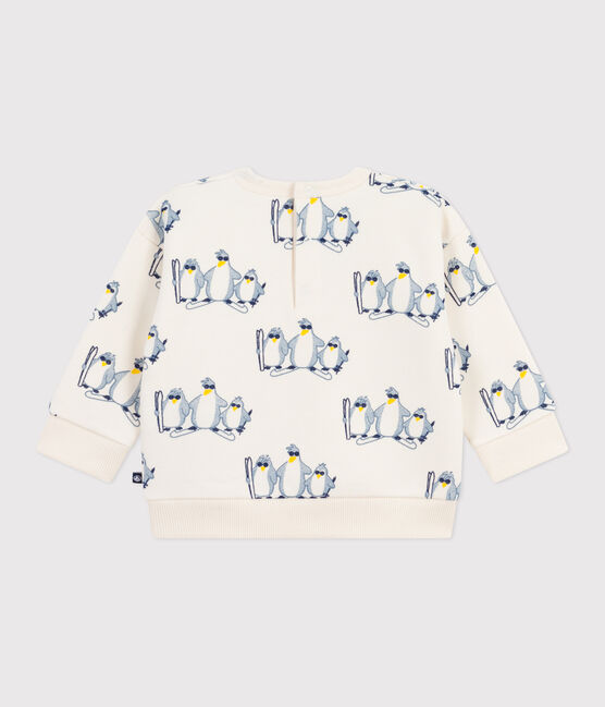 Babies' penguin-print cotton sweatshirt MILK /MULTICO