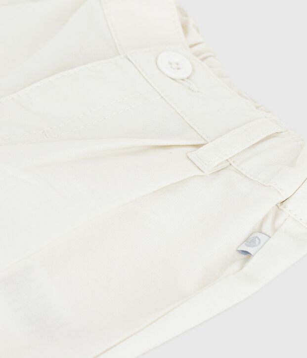Babies' plain twill trousers white