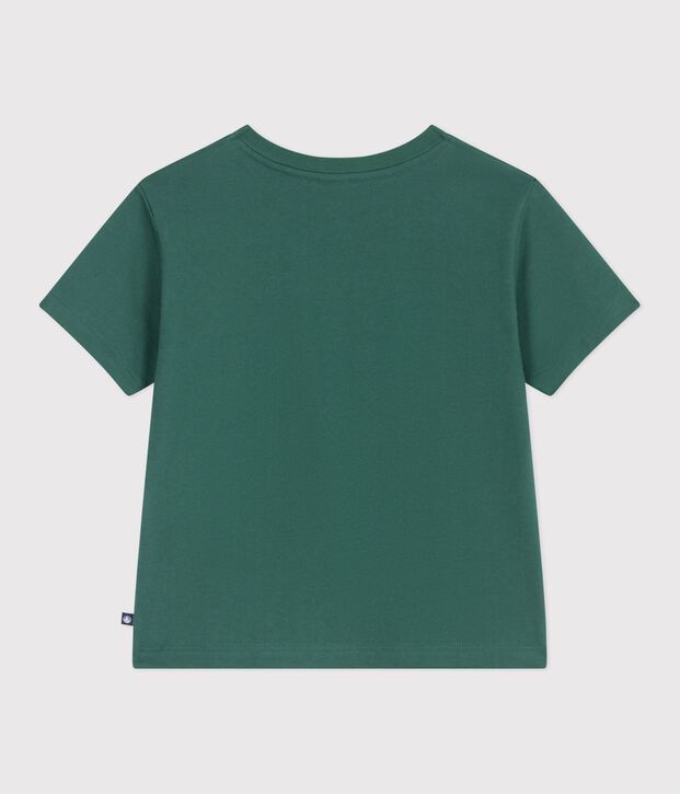 Children's short-sleeved printed T-shirt green