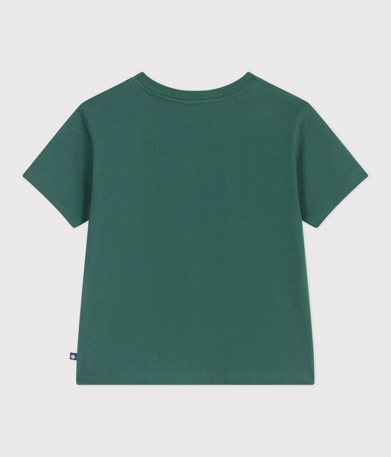 Children's short-sleeved printed T-shirt green