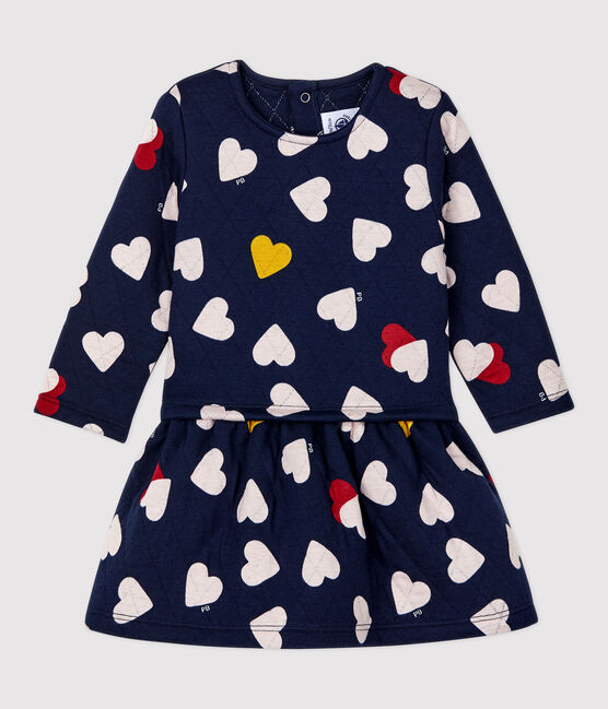 Babies' Quilted Dress SMOKING blue/MULTICO white